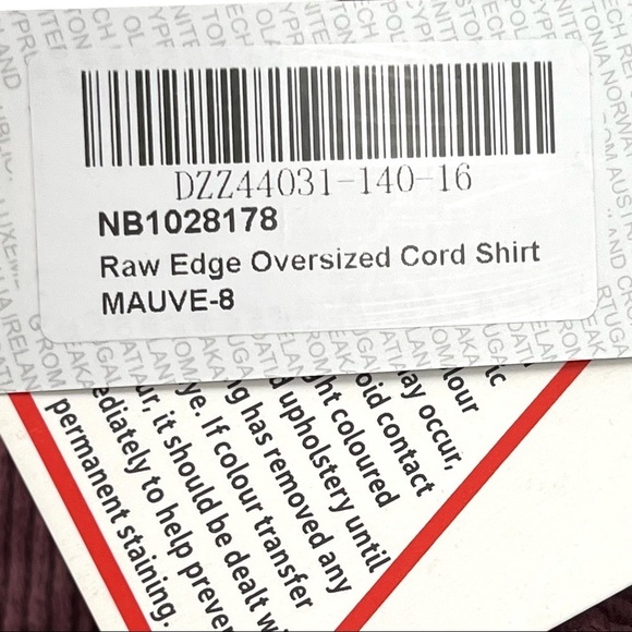 Boohoo Women's Raw Edge Oversized Cord Shirt - Size 4 - Picture 6 of 6